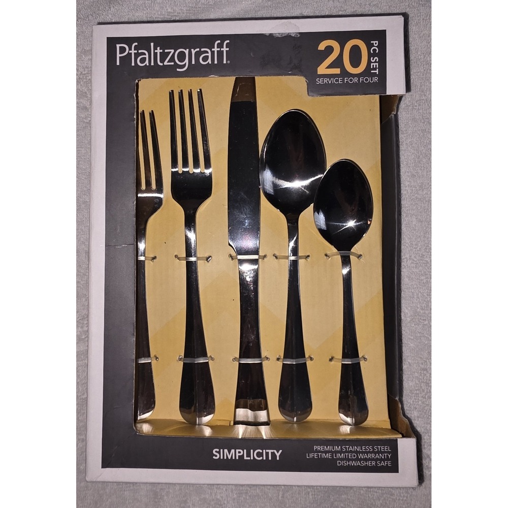 Pfaltzgraff 20PC SET SERVICE FOR FOUR SIMPLICITY Flatware Set New